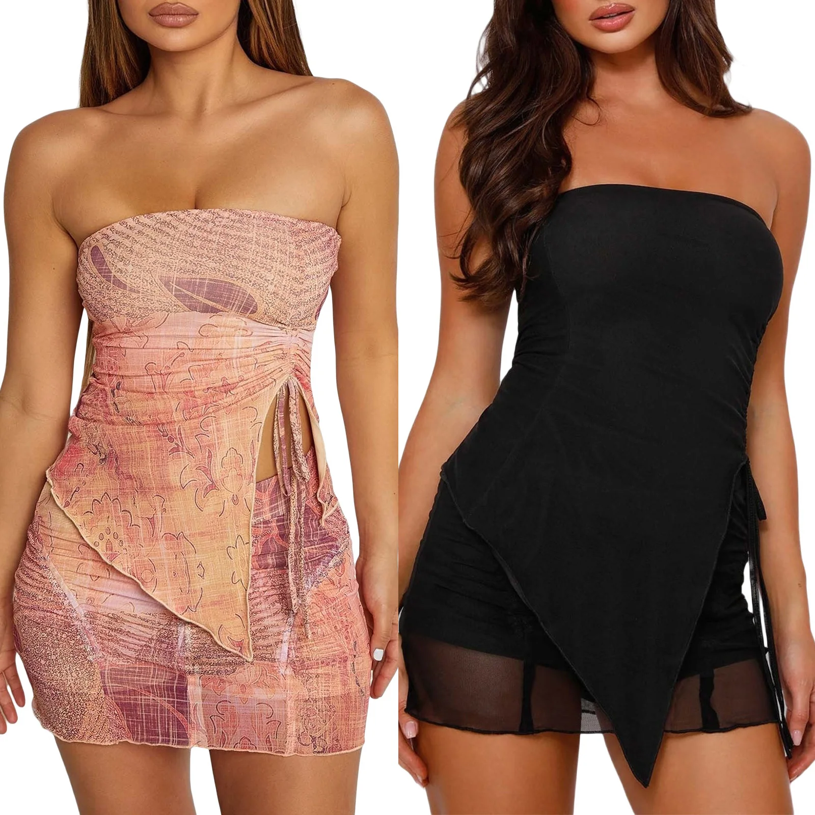 Women Sexy Fashion Bodycon Short Skirt Slim Set Strapless Ruched Slit Crop Tube Top Wrap Mini Skirt Y2K 2 Pcs Outfits Streetwear
Women Sexy Fashion Bodycon Short Skirt Slim Set Strapless Ruched Slit Crop Tube Top Wrap Mini Skirt Y2K 2 Pcs Outfits Streetwear