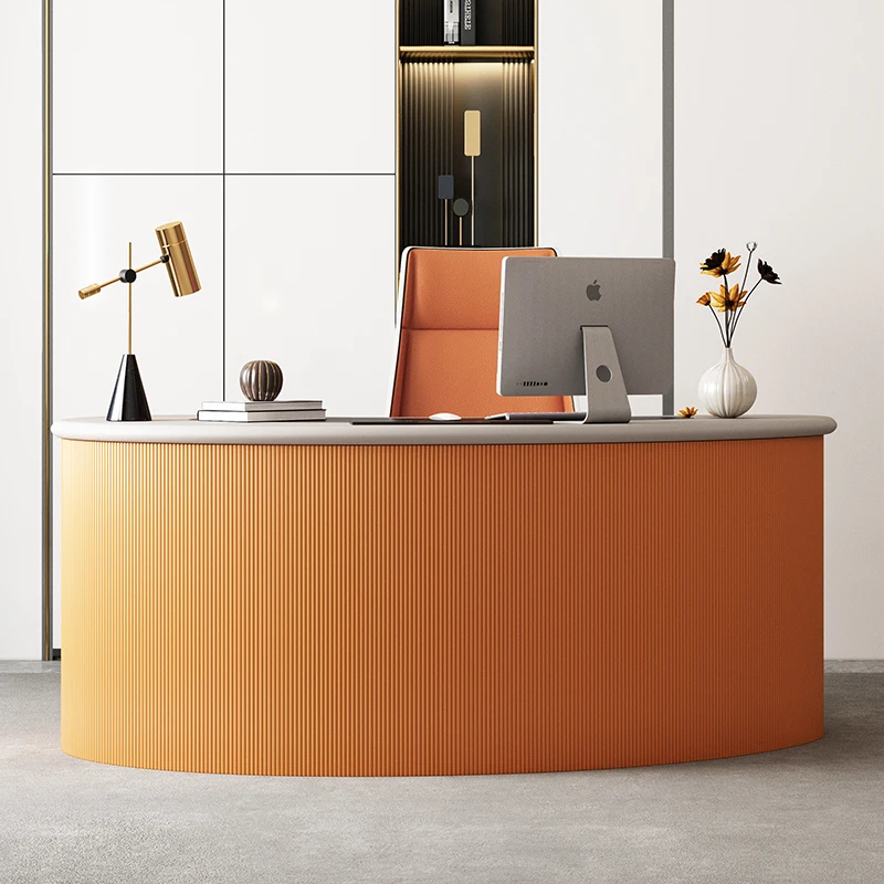 Crescent desk front office dual-purpose desk designer creative light luxury desk arc writing desk study desk
Crescent desk front office dual-purpose desk designer creative light luxury desk arc writing desk study desk