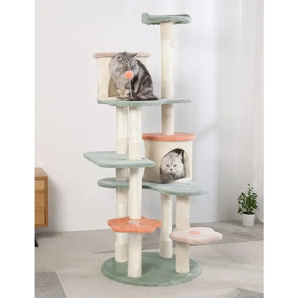 HYABi 63 Inch Cat Tree Creative Climbing Frame Cat Apartment with Flower Rest Platform(Large 7 Platforms)
HYABi 63 Inch Cat Tree Creative Climbing Frame Cat Apartment with Flower Rest Platform(Large 7 Platforms)