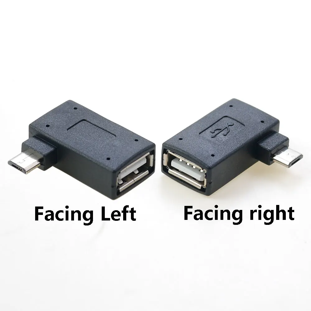 

USB OTG Adapters USB 2.0 Female to Male Micro OTG Power Supply 2018 Port 90 Degree Left 90 Degree right Angled Micro Adapter