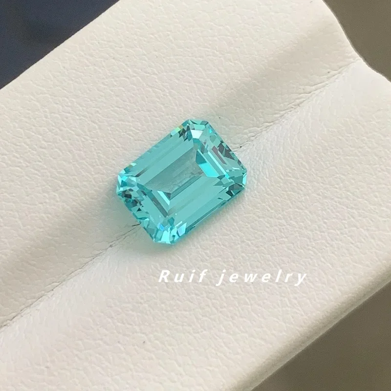 

Ruif Beautiful Paraiba Color Emerald Cut Lab Grown Sapphire Semi-precious Stone Hot Color 2023 for Jewelry Making