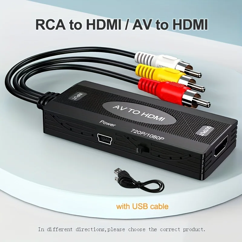 

1080P RCA Composite CVBS Video Audio Converter Adapter Supporting PAL/NTSC For TV/PC/ PS3/ STB/Xbox VHS/VCR/Blue-Ray DVD Players