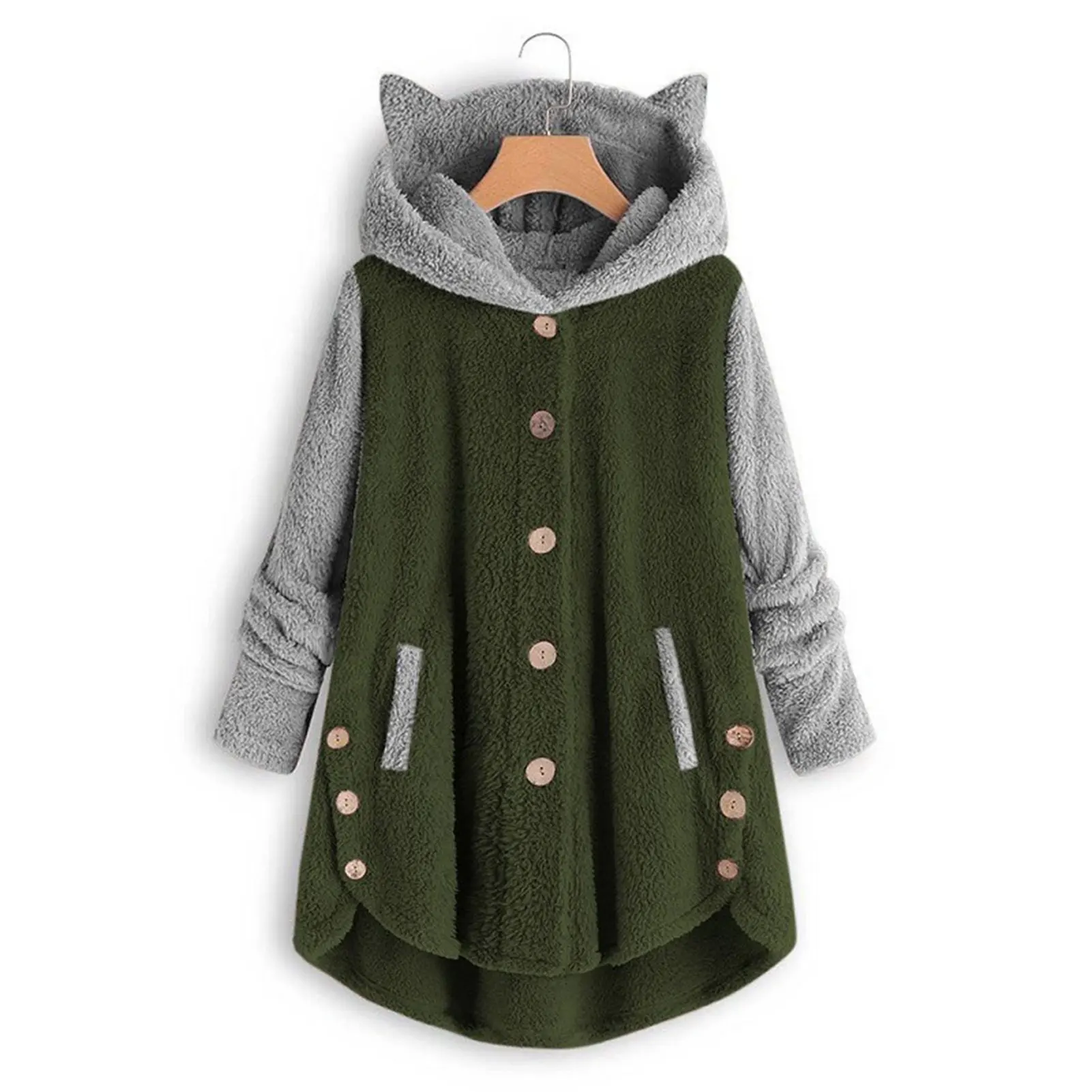 Women Cat Ear Plush Winter Coats Button Fleece Warm Hoodies Sweatshirts Blouse for Winter Spring and Fall
Women Cat Ear Plush Winter Coats Button Fleece Warm Hoodies Sweatshirts Blouse for Winter Spring and Fall