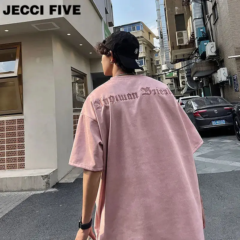 Korean version of suede street letter pattern short-sleeved T-shirt for men and women high street niche trendy brand couple tops
Korean version of suede street letter pattern short-sleeved T-shirt for men and women high street niche trendy brand couple tops