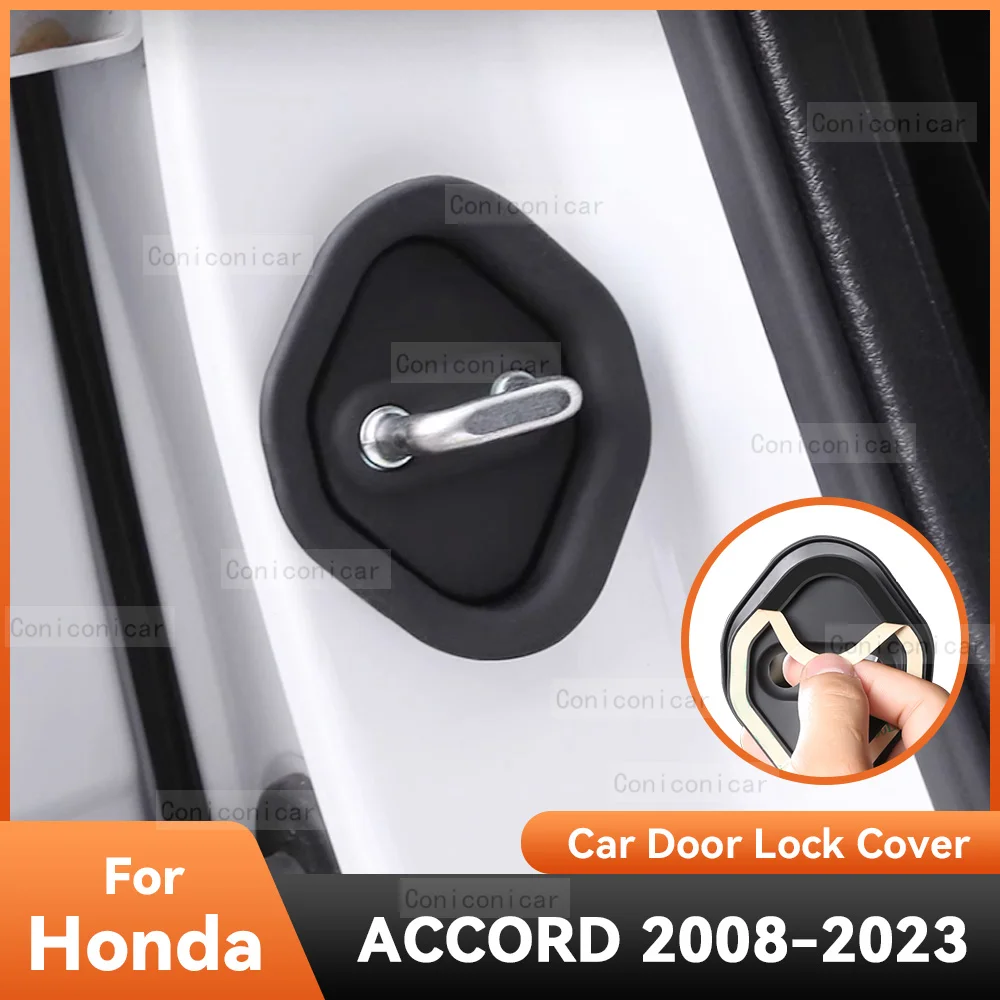 

Аксессуары для HONDA ACCORD 2008-2023, автомобильный силиконовый дверной замок, защитная крышка, эмблемы, гибкая защита для украшения