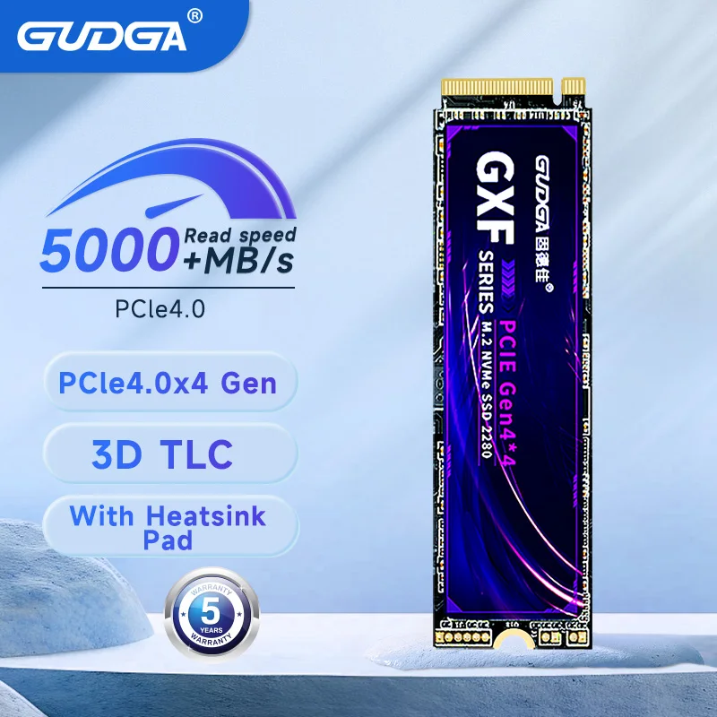 

GUDGA SSD M2 NVME PCIE 4 GEN 4 M.2 2280 1TB 2TB Pci Express Internal Hard Drive PCIe4.0 X4 4.0 High Speed For DIY Gamer