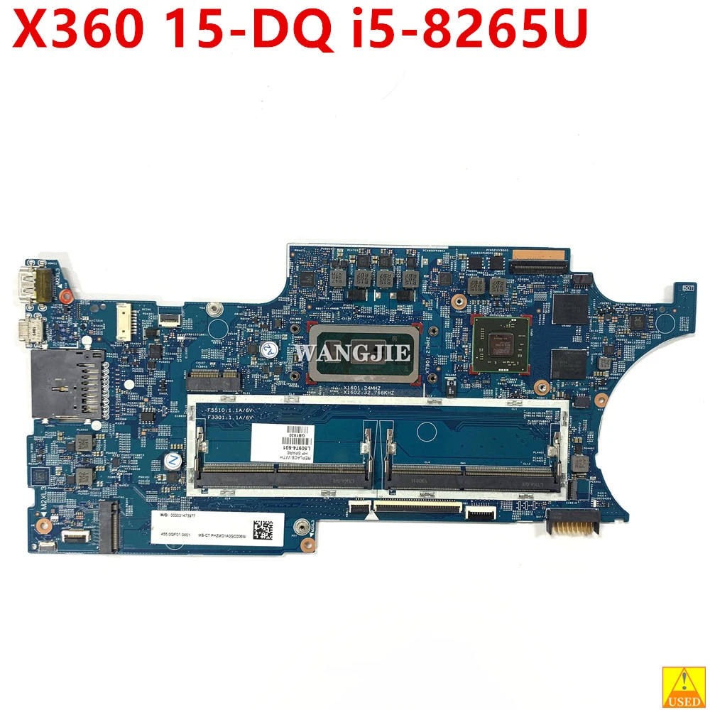 

For HP Pavilion X360 15-DQ 15-DQ1000 Used Laptop Motherboard With i5-8265U CPU 2GB RAM L50974-601 L50974-001 18798-1