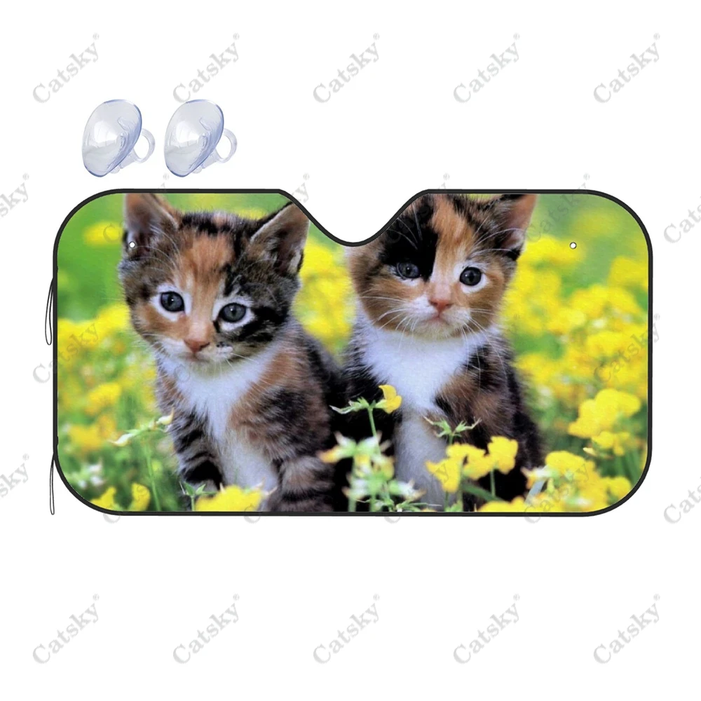 

Cute Baby Kitten Cat Car Interior Accessories Front Windshield Sunshade Foldable Sunvisor Protect Sunshades Visor Shield for SUV