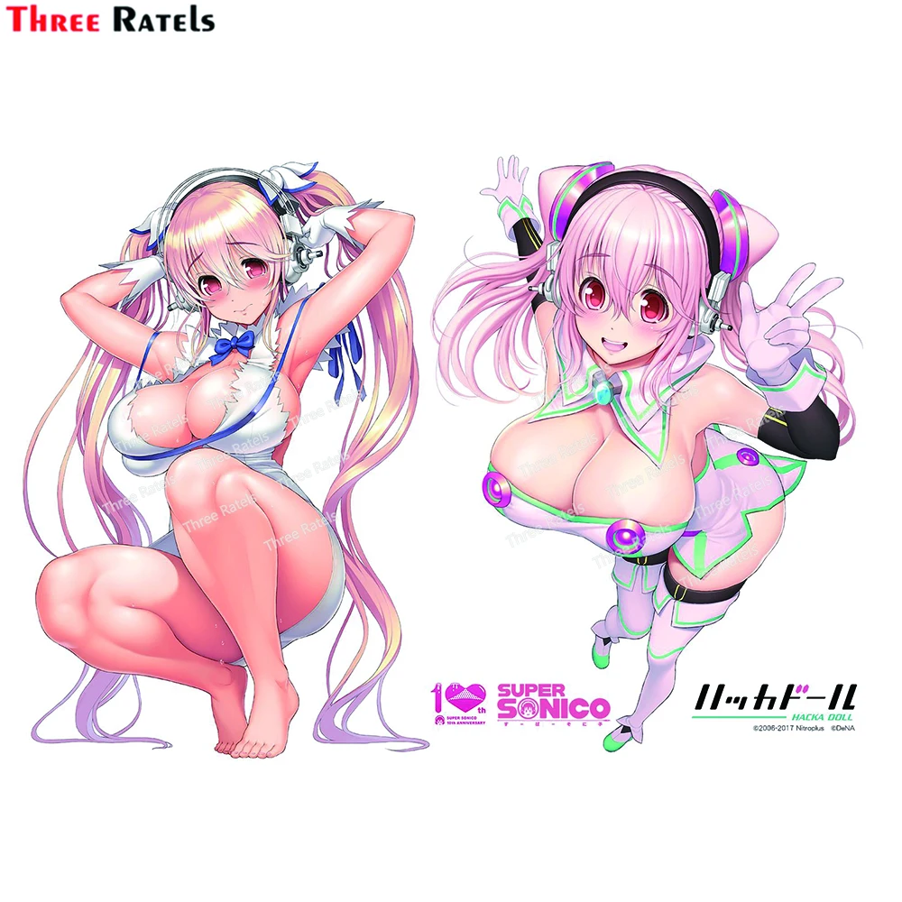 

Наклейка Three Ratels H459 Super Sonico и Hacka Doll нитроплюс для автомобильного внешнего декора автомобильные аксессуары пленка против царапин