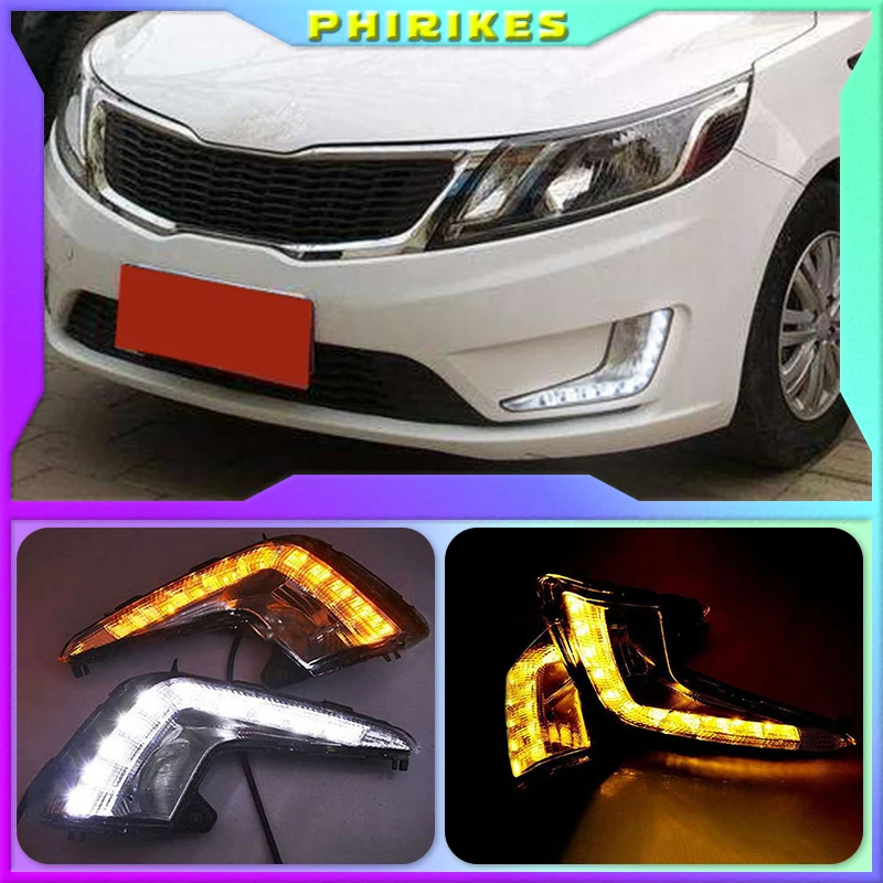 DRL For KIA RIO K2 2012 2013 2014 yellow turn signal car styling 12V LED Daytime Running Light driving light with Fog Lamp hole
DRL For KIA RIO K2 2012 2013 2014 yellow turn signal car styling 12V LED Daytime Running Light driving light with Fog Lamp hole