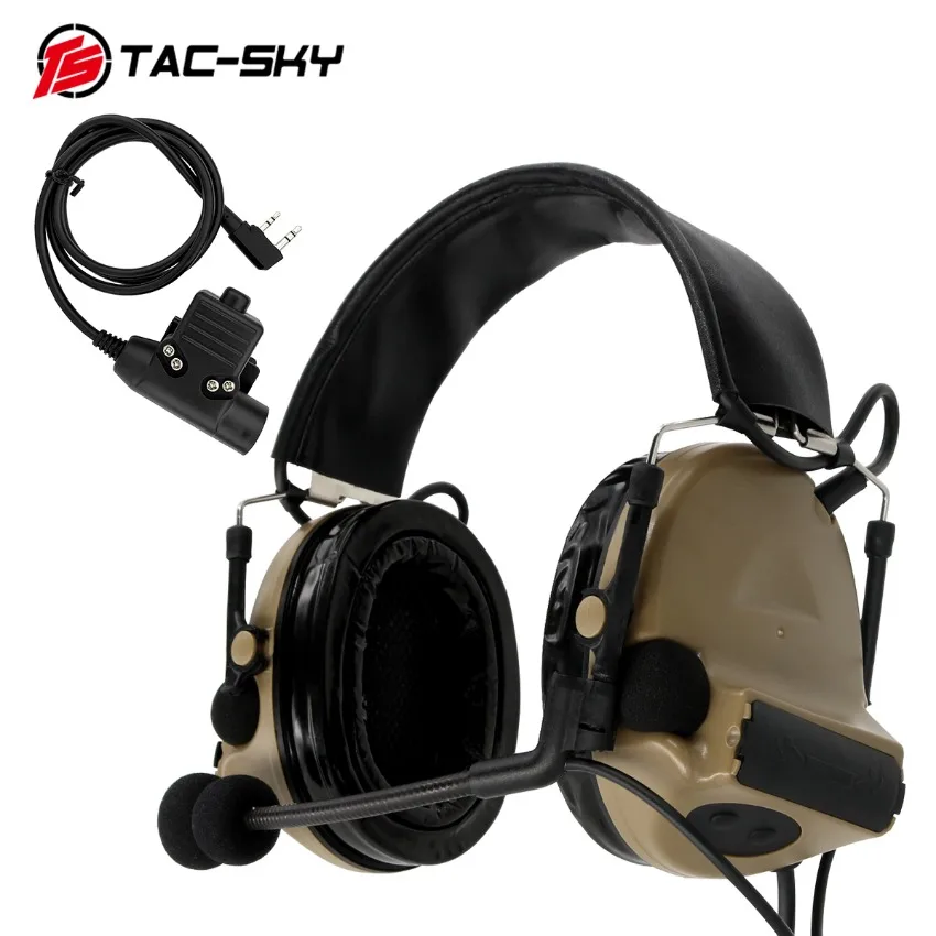 

TAC-SKY COMTAC II Tactical Headset Airsoft Headphone Hearing Protection Noise Reduction Military Shooting Earmuffs With U94 PTT