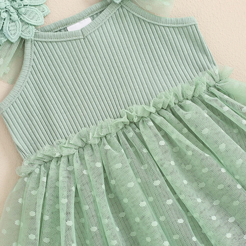 

Платье-пачка для новорожденных, без рукавов, с 3D цветочной вышивкой и оборками