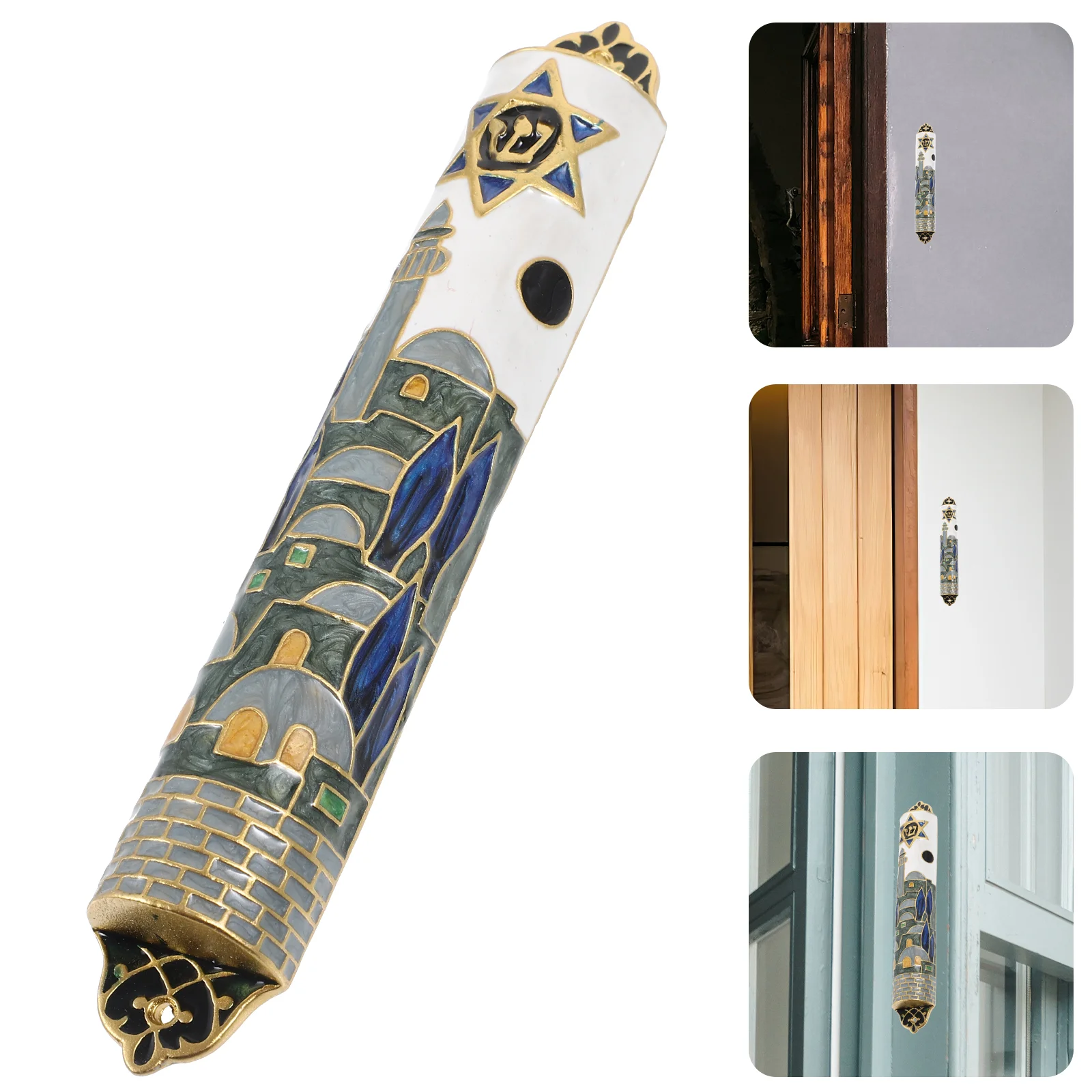Doorpost Scroll Decor Craft Holy Mezuzah European Style Scripture Metal Judaica Religious Gift Gatepost
Doorpost Scroll Decor Craft Holy Mezuzah European Style Scripture Metal Judaica Religious Gift Gatepost