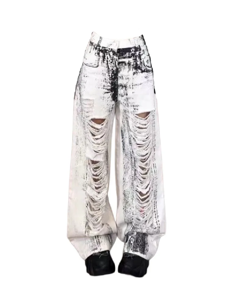 Винтажные рваные пикантные джинсы, летние женские брюки 2024 с высокой талией, уличные белые прямые брюки, новый тренд, повседневный дизайн
Винтажные рваные пикантные джинсы, летние женские брюки 2024 с высокой талией, уличные белые прямые брюки, новый тренд, повседневный дизайн