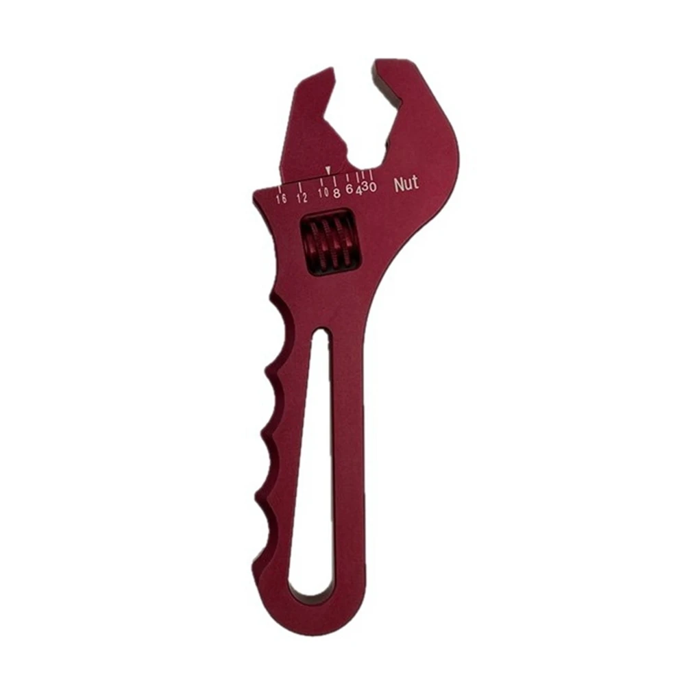 

Adjustable Wrench an Wrench Aluminum Wrench Hose Fitting Tool Aluminum Spanner AN3-AN16 - Red