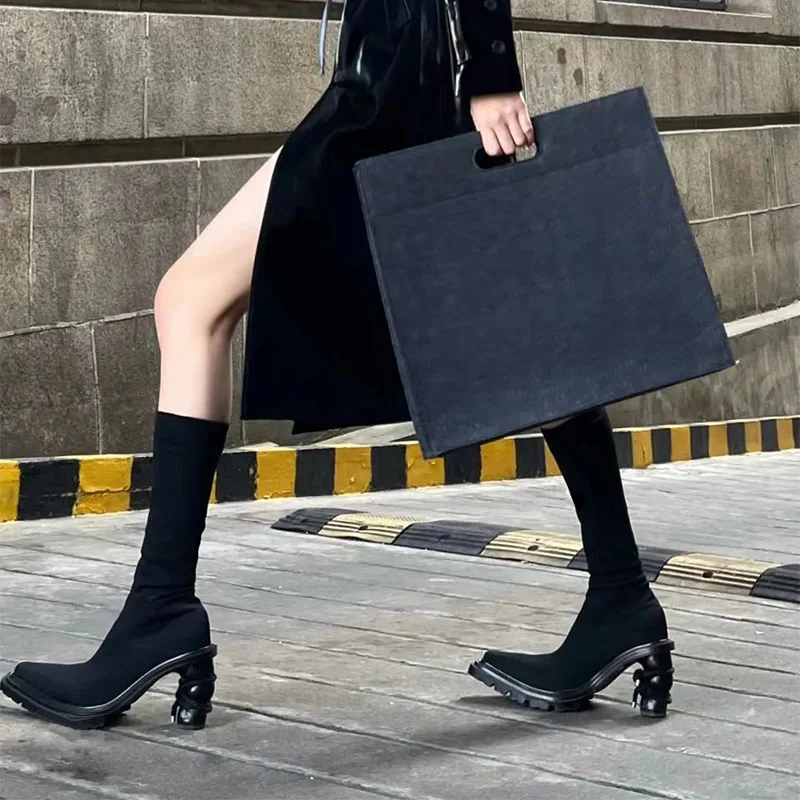 New Stretch Mid Calf Boots Strange Style Heel Socks Boots Fashion Pointed Slim Retro Knee-Length Boots Party Banquet Sexy Shoes
New Stretch Mid Calf Boots Strange Style Heel Socks Boots Fashion Pointed Slim Retro Knee-Length Boots Party Banquet Sexy Shoes