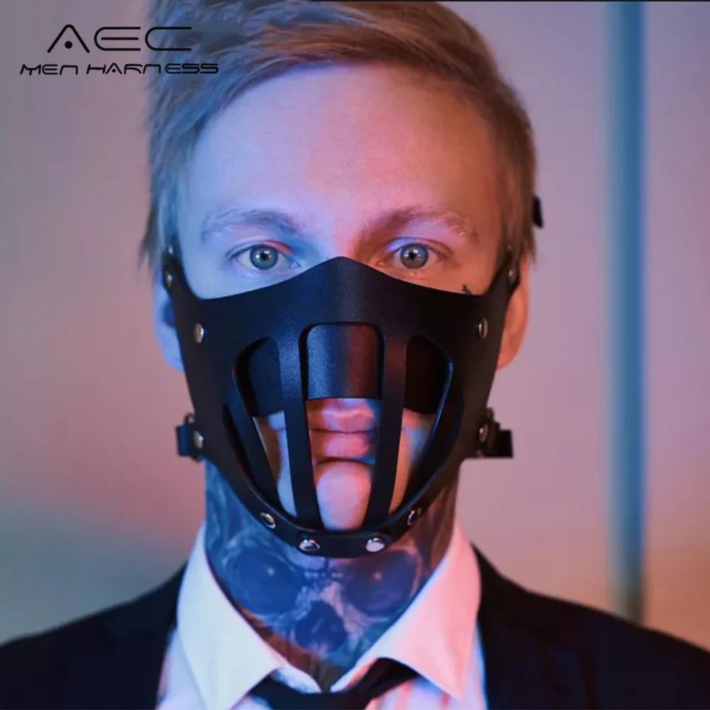 Gothic Eye Mask Bondage Couples Leather Harness Mask Wearble Costumes for Women Men Cosplay Face Masks Product Fashion Masks
Gothic Eye Mask Bondage Couples Leather Harness Mask Wearble Costumes for Women Men Cosplay Face Masks Product Fashion Masks