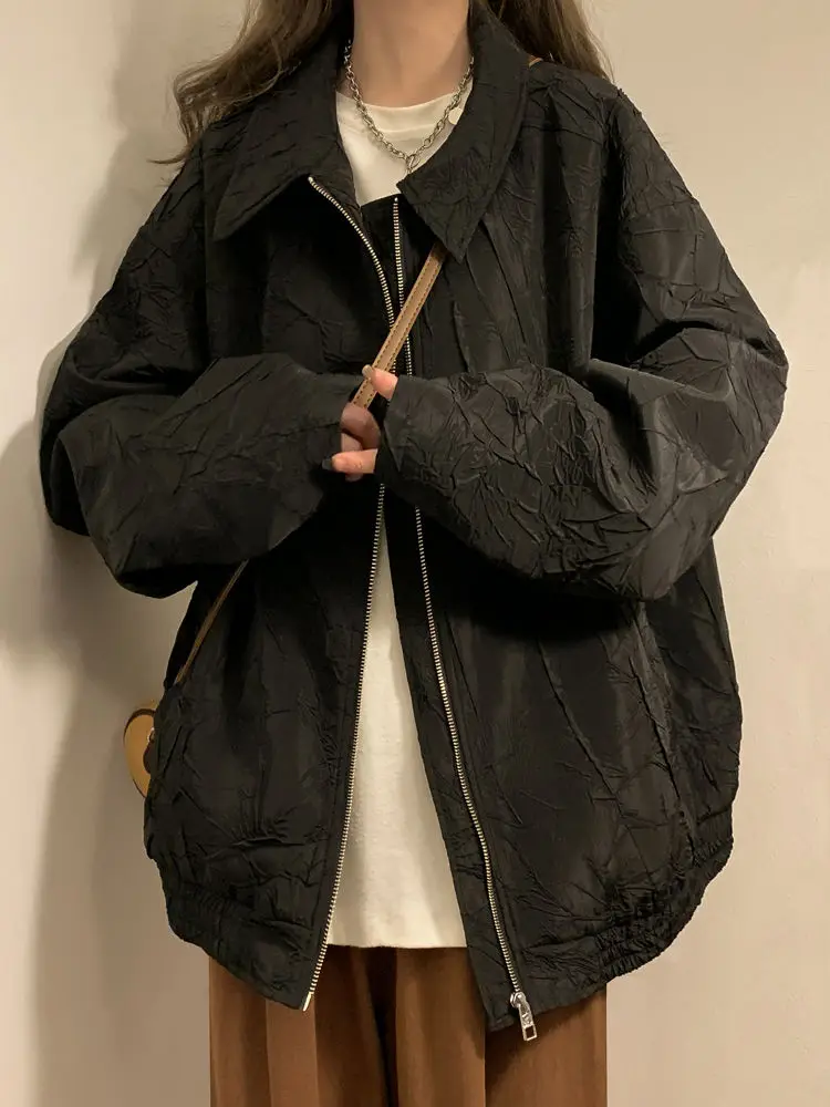 Deeptown Vintage Windbreaker Jacket Women Oversize Gothic Streetwear Korean Fashion Black Jackets Autumn Winter Harajuku Y2k
Deeptown Vintage Windbreaker Jacket Women Oversize Gothic Streetwear Korean Fashion Black Jackets Autumn Winter Harajuku Y2k