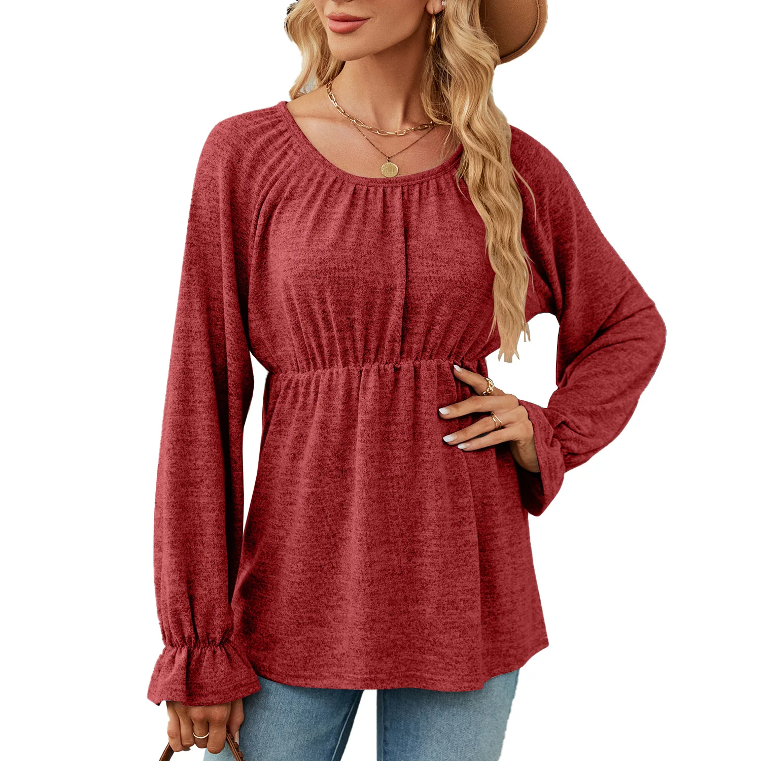 T-shirt Women's Fall and Winter Fashion New Solid Color Casual Round Neck Loose Long-sleeved Blouse
T-shirt Women's Fall and Winter Fashion New Solid Color Casual Round Neck Loose Long-sleeved Blouse