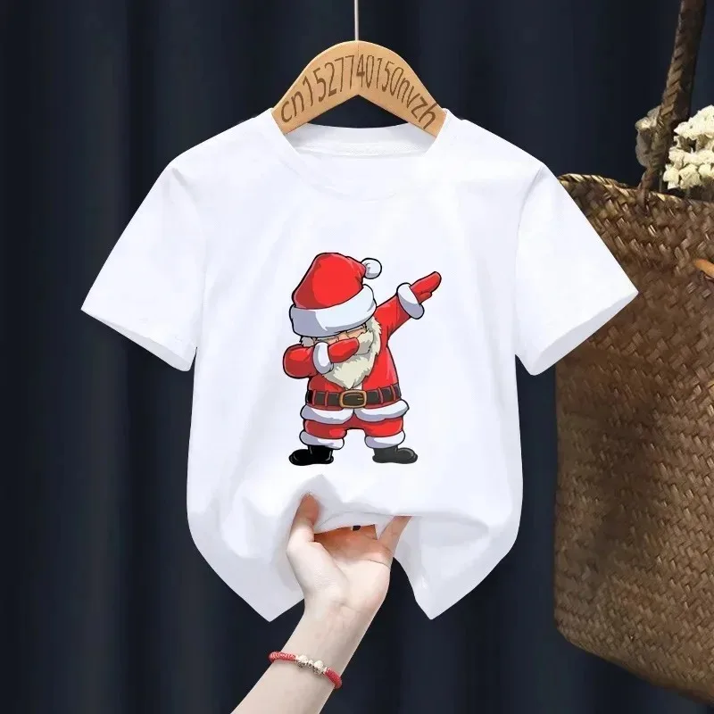 

Cute Deer Merry Christmas Red Kid T-shirts Cotton Children Baby Red Harajuku Kawaii Clothes Boy Girl Tops Gift Present,Drop Ship