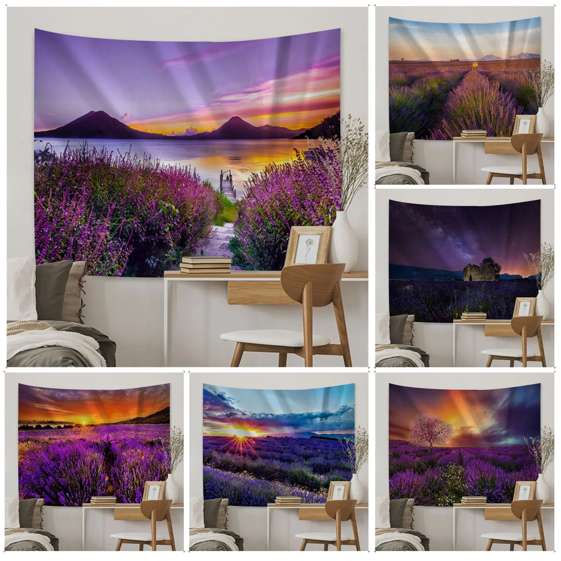 

Lavender Flower Tapestry Tapestry Art Printing Japanese Wall Tapestry Anime Wall Hanging Home Decor