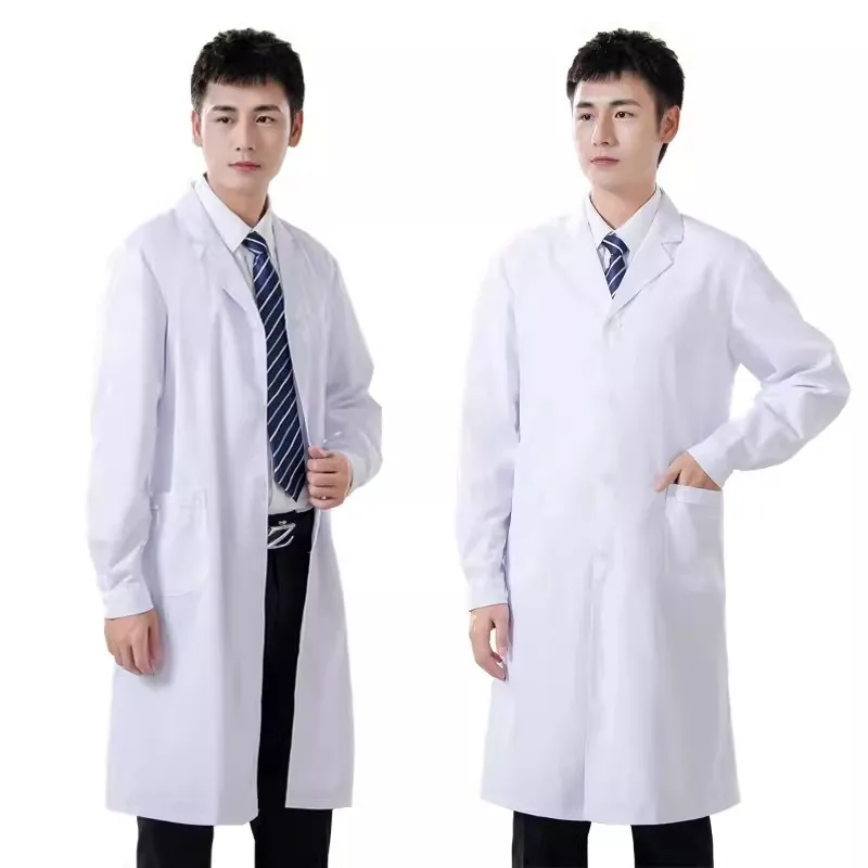 

Халат медицинский Белый с длинным рукавом, одежда для стоматологических работников, медицинская одежда из пластика с коротким рукавом, лабораторное пальто, высококлассная форма