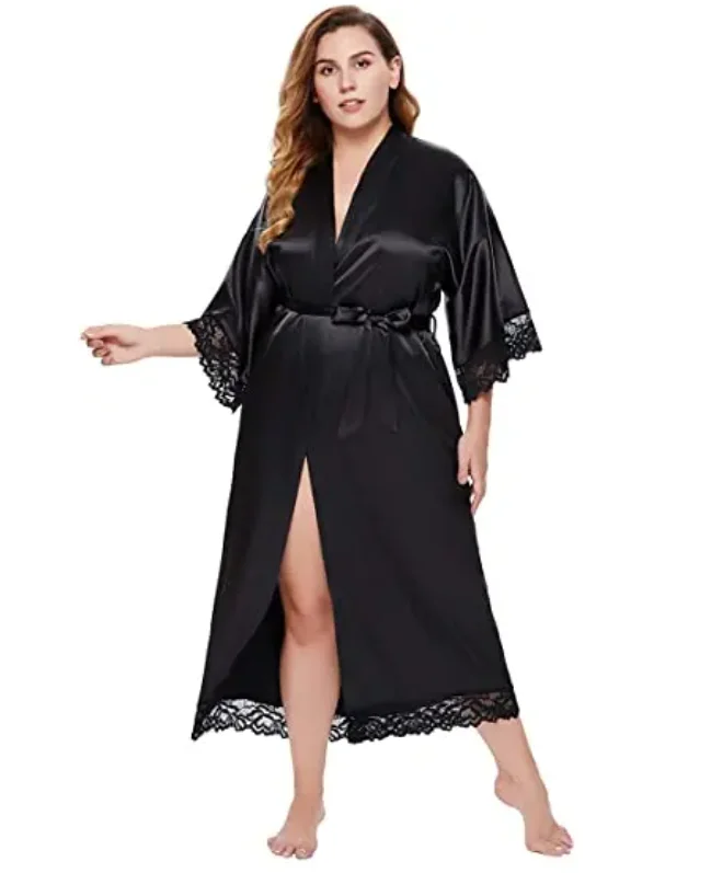 

Women's Satin Kimono Bride Sleepwear Bridesmaid Robes Pajamas Bathrobe Nightgown Spa Bridal Robe Dressing Gown