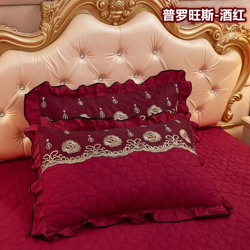 

Crystal Velvet Quilted Lace Pillow Case Cover Rectangle Home Decor Pillow Sham Winter Warm 48x74cm