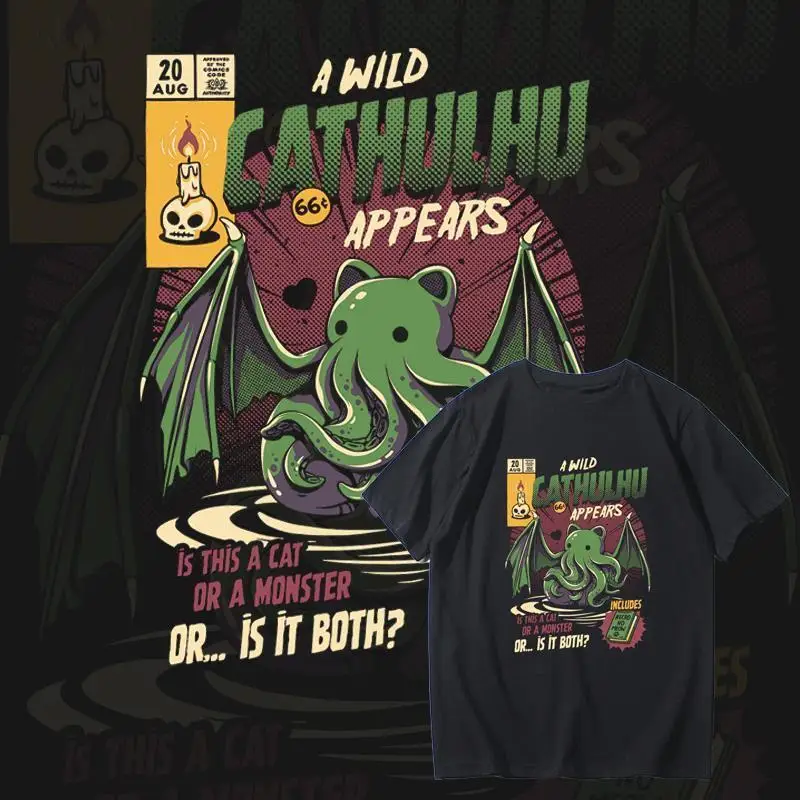 American retro wild Cthulhu monster cat summer creative short-sleeved T-shirt loose cotton student game octopus top y2k ins emo
American retro wild Cthulhu monster cat summer creative short-sleeved T-shirt loose cotton student game octopus top y2k ins emo