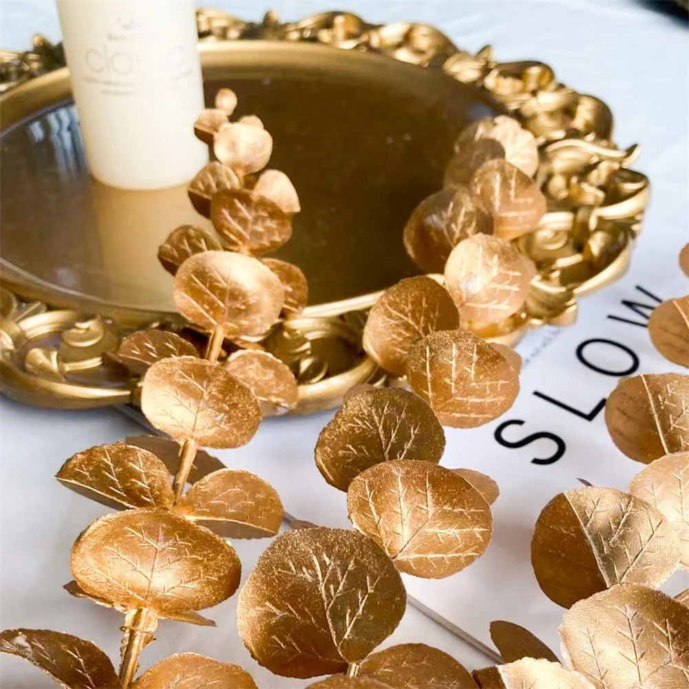 Durable Useful Brand New High Quality Gold Eucalyptus Artificial Leaves Gold High Quality Home Parts Plastic 1pc
Durable Useful Brand New High Quality Gold Eucalyptus Artificial Leaves Gold High Quality Home Parts Plastic 1pc