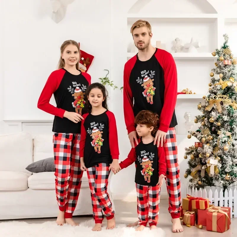 Sleeve Pajamas 2 Print Family Plaid Long Outfits Set With New Pieces Cartoon T-shirt Pants Matching Christmas Reindeer 2023
Sleeve Pajamas 2 Print Family Plaid Long Outfits Set With New Pieces Cartoon T-shirt Pants Matching Christmas Reindeer 2023