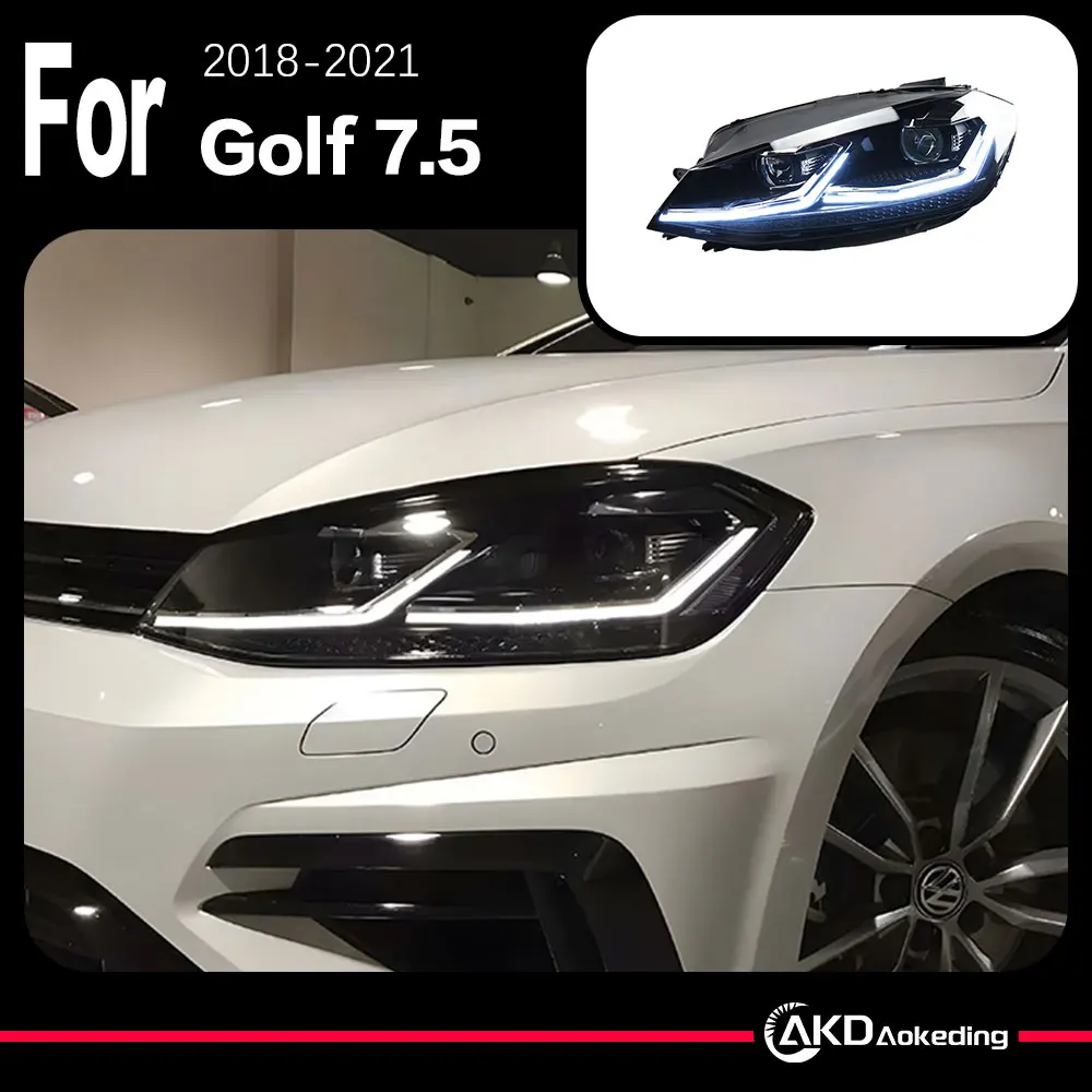 2 PCS AKD Car Model Golf 7.5 MK7.5 2018-2021 Head lamps LED or Xenon Headlight LED Dual Projector FACELIFT
2 PCS AKD Car Model Golf 7.5 MK7.5 2018-2021 Head lamps LED or Xenon Headlight LED Dual Projector FACELIFT
