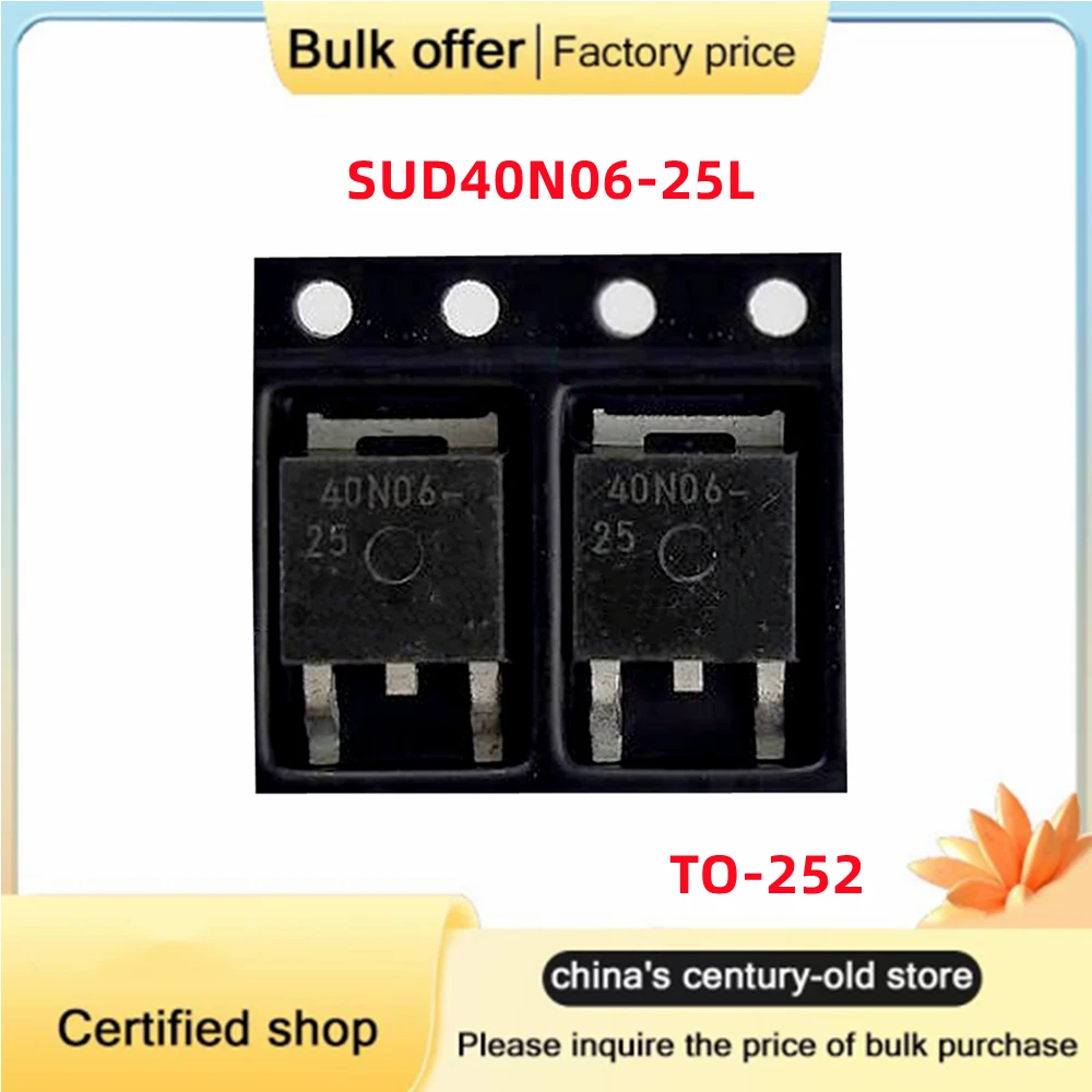 

10PCS/Lot Original SUD40N06-25L SUD40N06 40N06 40N06-25L TO-252 MOS FET Transistor 30A 60V