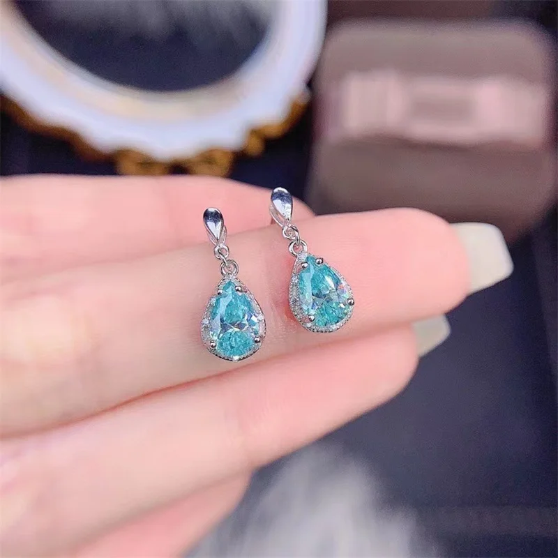 YULEM Blue Green Moissanite Drop Earring 1CT VVS Lad Diamond Fine Jewelry for Women Anniverasry Gift Real 925 Sterling Silver
YULEM Blue Green Moissanite Drop Earring 1CT VVS Lad Diamond Fine Jewelry for Women Anniverasry Gift Real 925 Sterling Silver
