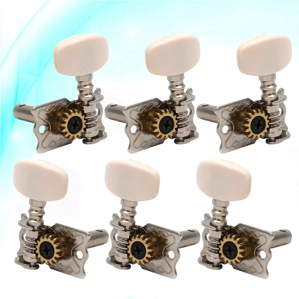 

6PCS Guitar Tuning Pegs Replacement Retro Guitar Tuning Keys for Acoustic Guitar Ukulele - Left Right (White)