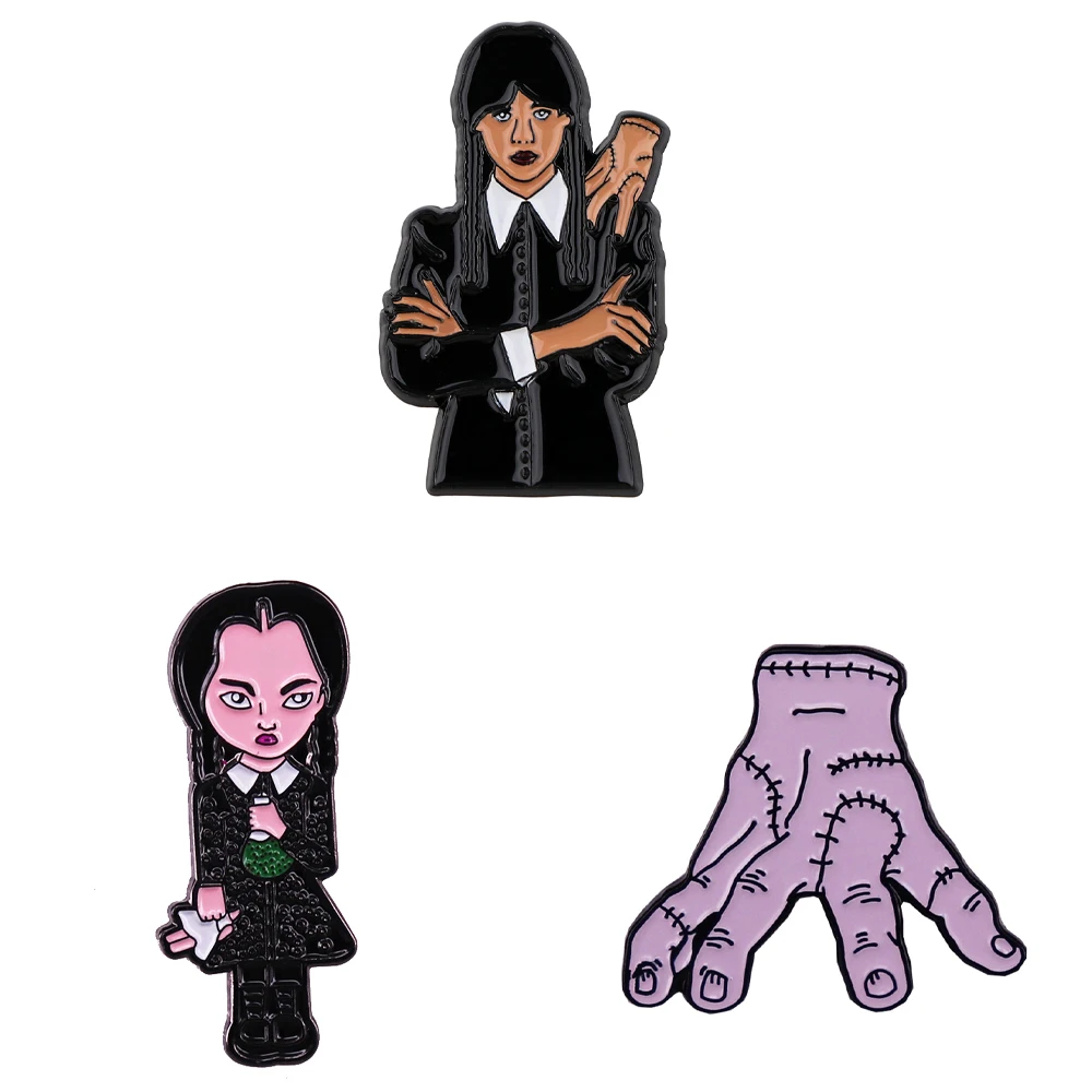 Wednesday Figures Pins Halloween Horror Enamel Pin Badge Brooches for Backpack Clothes Fashion Accessories Fans Gift
Wednesday Figures Pins Halloween Horror Enamel Pin Badge Brooches for Backpack Clothes Fashion Accessories Fans Gift