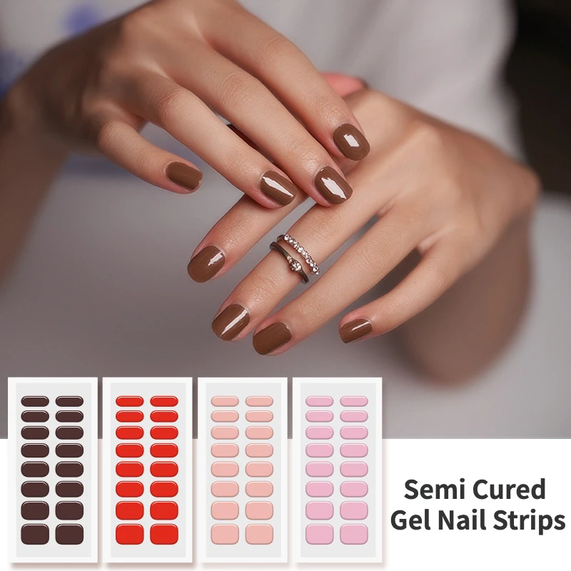 Semi Cured Gel Nail Strips Stickers Polish Strips 16 Gel Nail Wraps Gel Strips Long Lasting Salon Quality UV/LED Lamp Required
Semi Cured Gel Nail Strips Stickers Polish Strips 16 Gel Nail Wraps Gel Strips Long Lasting Salon Quality UV/LED Lamp Required