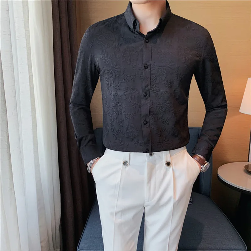 Men New Four Seasons Shirt Advanced Sense Pure Color Exquisite Jacquard Slim Business Versatile Fashion Banquet Daily Shirt
Men New Four Seasons Shirt Advanced Sense Pure Color Exquisite Jacquard Slim Business Versatile Fashion Banquet Daily Shirt