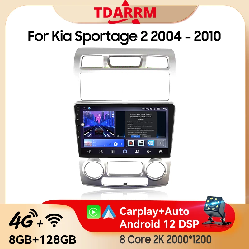 

Android 12 Car Autoradio 2K QLED For Kia Sportage 2 2004-2010 Carplay Navigation GPS Head Unit Video Stero Player Car Multimedia