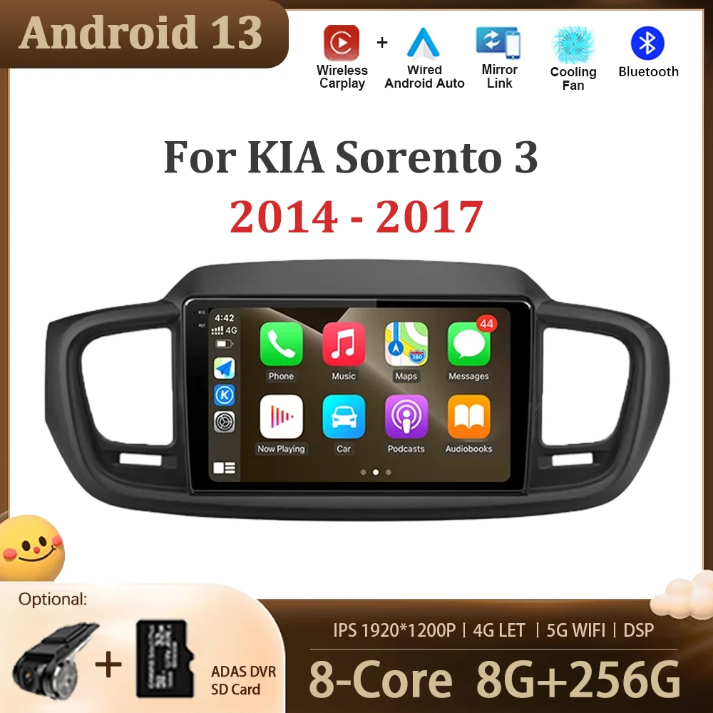 For KIA Sorento 3 2014 - 2017 Android 13 Auto Radio Car Multimedia Player GPS Navigation Screen Audio DSP Stereo 5G WIFI Carplay
For KIA Sorento 3 2014 - 2017 Android 13 Auto Radio Car Multimedia Player GPS Navigation Screen Audio DSP Stereo 5G WIFI Carplay