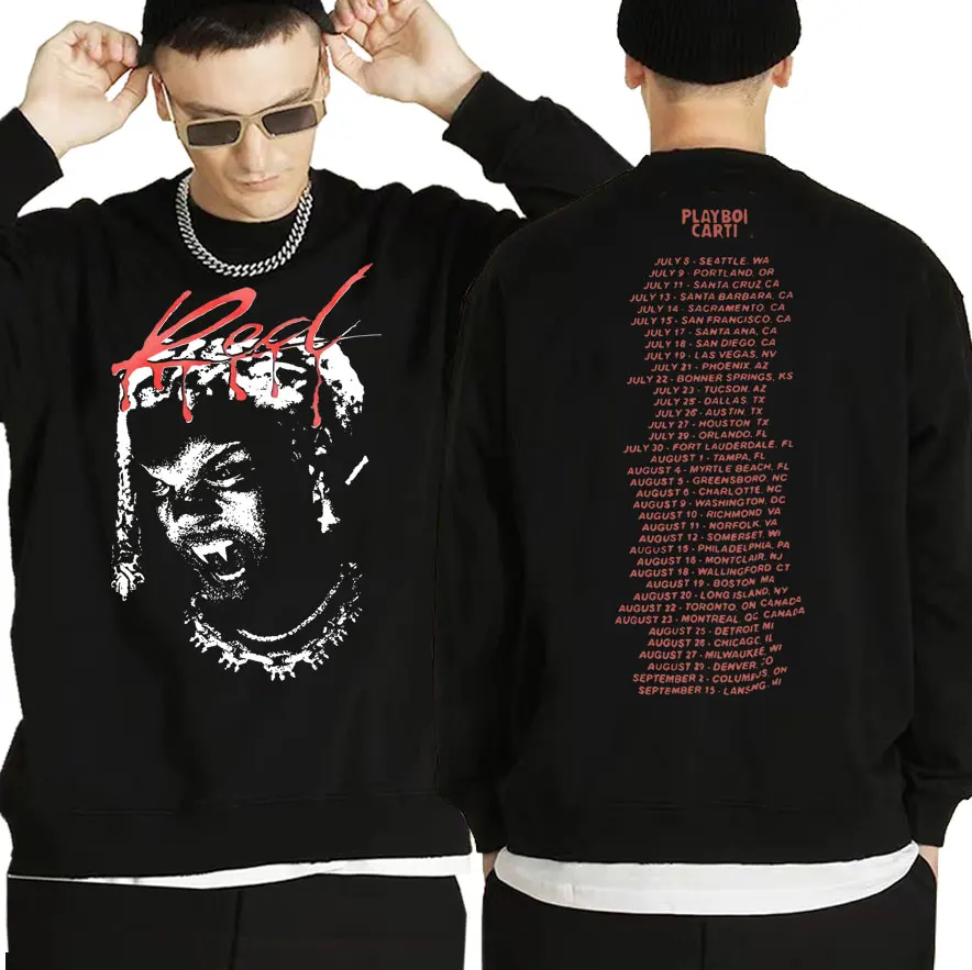 Hip Hop Men Women Oversized Sweatshirts Rapper Playboi Carti New Album Whole Lotta Red Sweatshirt Man Fleece Crewneck Pullover
Hip Hop Men Women Oversized Sweatshirts Rapper Playboi Carti New Album Whole Lotta Red Sweatshirt Man Fleece Crewneck Pullover
