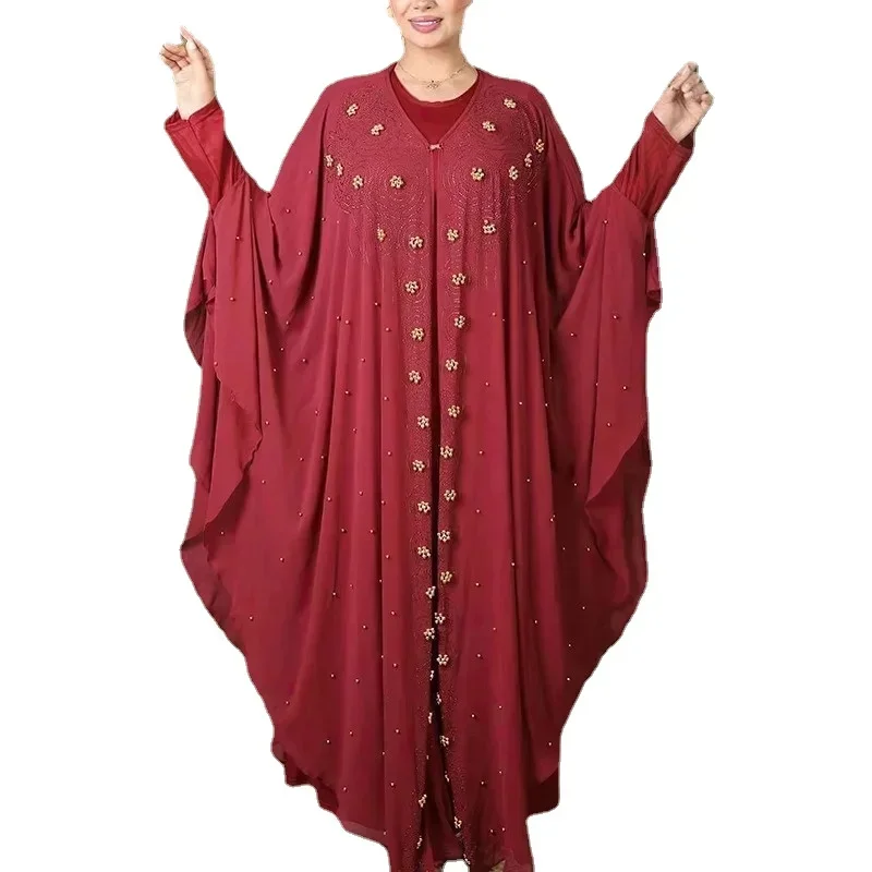 

African Evening Party Dresses for Women Kimono Ramadan Abaya Dubai Kaftan Muslim Cardigan Robes Dashiki Africa Clothing Outfits