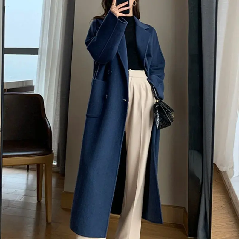 Female Spring Clothing Fashion Warm Blend Coat Outerwear 2023 Women Long Elegant Double Breasted Woolen Solid Coats Loose Trench
Female Spring Clothing Fashion Warm Blend Coat Outerwear 2023 Women Long Elegant Double Breasted Woolen Solid Coats Loose Trench