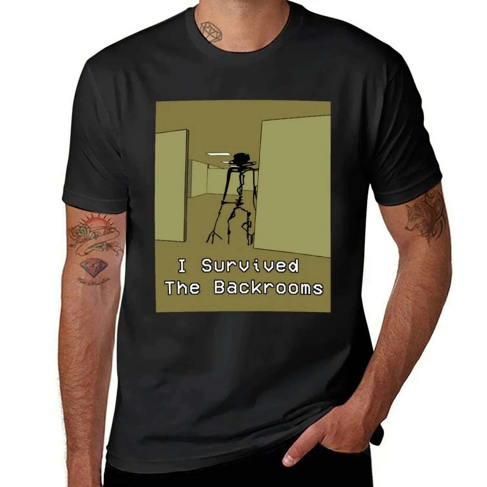 

I Survived The Backrooms T-Shirt plus size tops Short sleeve tee plain new edition mens graphic t-shirts big and tall