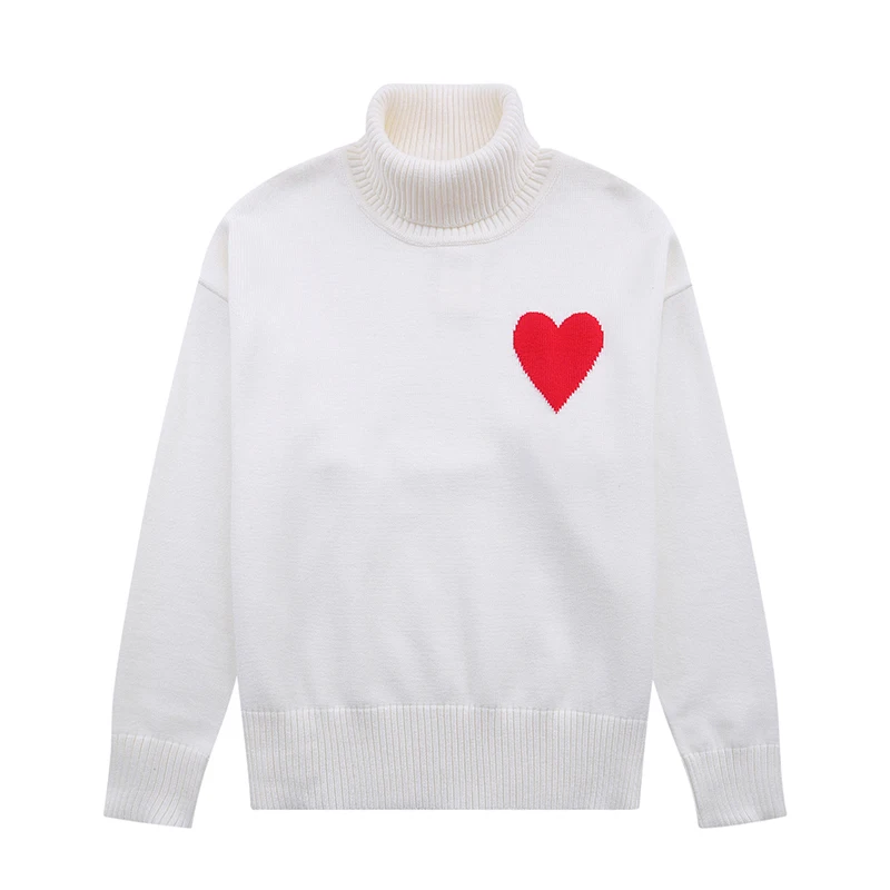 Women Fashion Elegant High Collar Long Sleeve Solid Color Heart Printing Couple Casual All-match Simple Streetwear Clothing New
Women Fashion Elegant High Collar Long Sleeve Solid Color Heart Printing Couple Casual All-match Simple Streetwear Clothing New