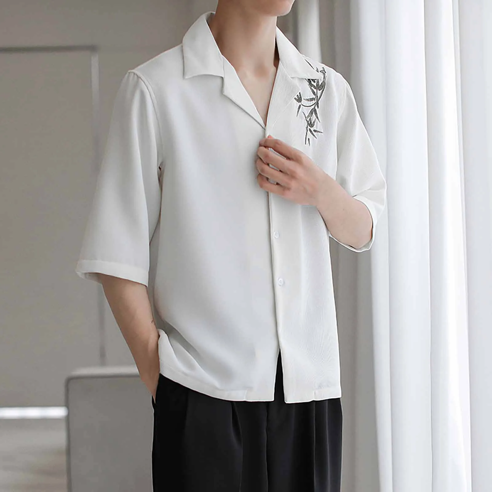 Men‘S Print Shirt Shredded Milk Fashion Spring Summer Casual Half-Sleeve Turndown Neck Shirts Top Oversize Elegant Blouse Tunic
Men‘S Print Shirt Shredded Milk Fashion Spring Summer Casual Half-Sleeve Turndown Neck Shirts Top Oversize Elegant Blouse Tunic