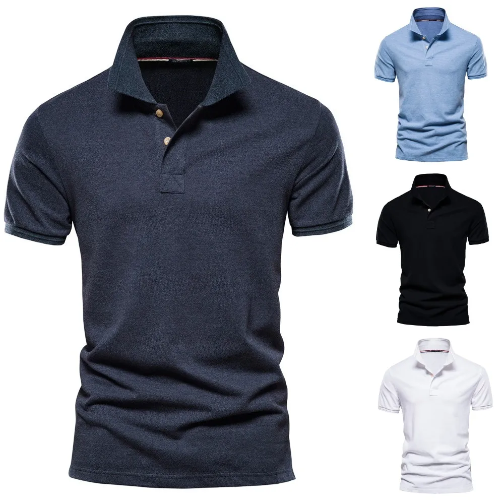 New Summer Mens Short Sleeve Breathable Solid Color Polo Shirt Business Casual Polo Tops
New Summer Mens Short Sleeve Breathable Solid Color Polo Shirt Business Casual Polo Tops