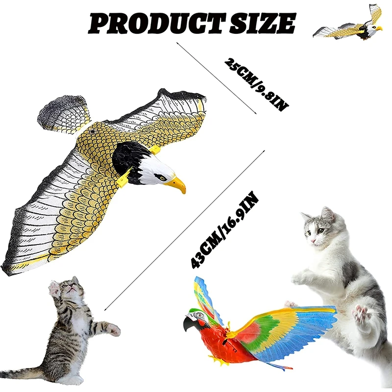 

Simulation Bird Interactive Cat Toys Electric Flying Eagle/Parrot Toys For Indoor Cat Kittens Interactive Kitten Toys