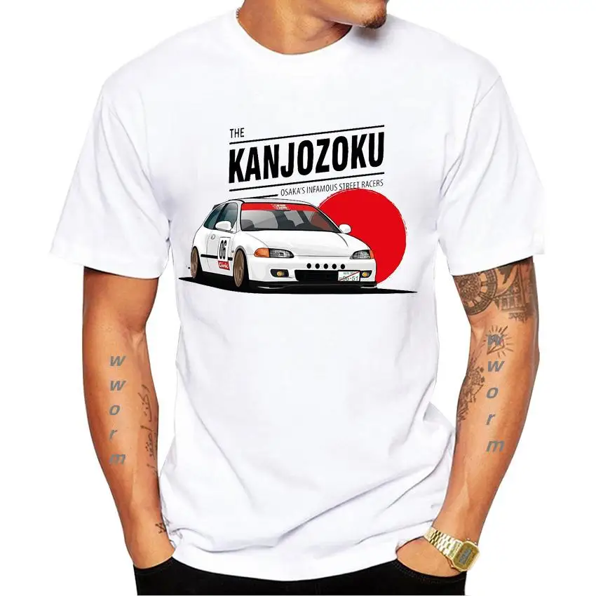 

Kaus Pria Fashion Musim Panas BaruDesain Mobil Civic EG The Atasan Kasual Anak Laki-laki Hip Hop Gambar Cetak Mobil shirt men