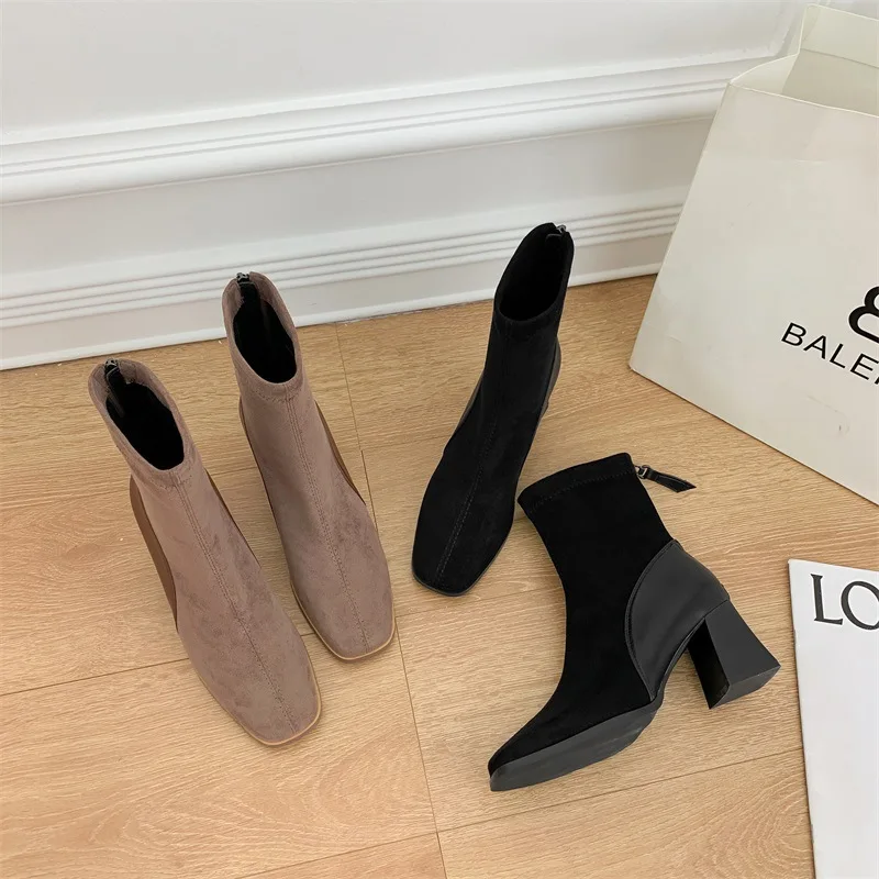 Patchwork Botte Femme Modern Ankle High Short Boots Square Toe Thick Heels Slip-on Women Shoes Outdoor Zipper Zapatos Mujer
Patchwork Botte Femme Modern Ankle High Short Boots Square Toe Thick Heels Slip-on Women Shoes Outdoor Zipper Zapatos Mujer